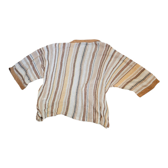 Marc Cain Size N1/ US Size 4 Short Sleeve Striped Open Cardigan - Picture 6 of 9